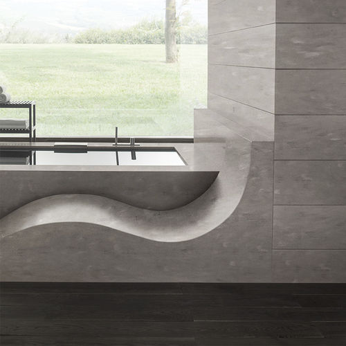 Современный шезлонг - Ash Concrete - CORIAN - из Solid Surface / из Corian® / для ванной комнаты