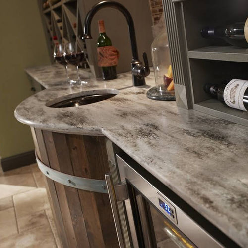 Рабочая поверхность из Corian® - Hazelnut - CORIAN - бежевая / гладкая / с круглым краем