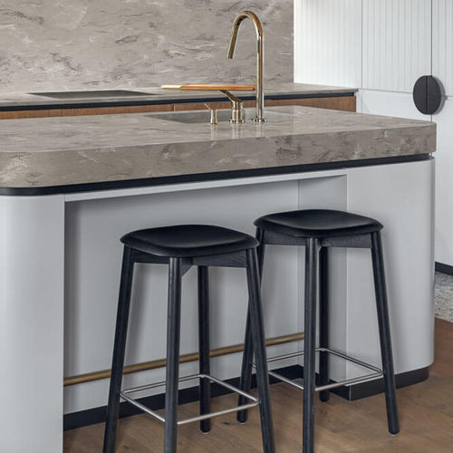 Рабочая поверхность из Corian® - Ash Aggregate - CORIAN - серая / гладкая / с квадратным краем