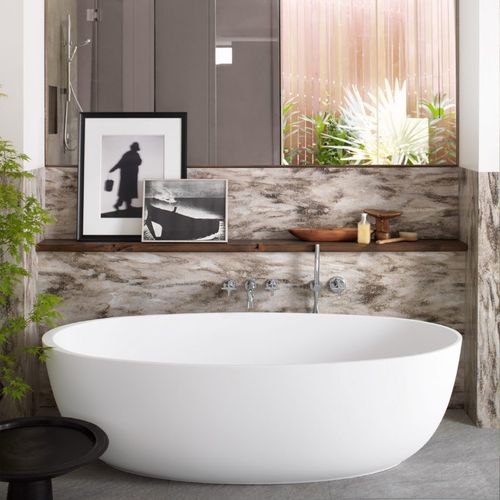 Овальная ванна - Delight - CORIAN - отдельностоящая / для профессионального использования / из Corian®