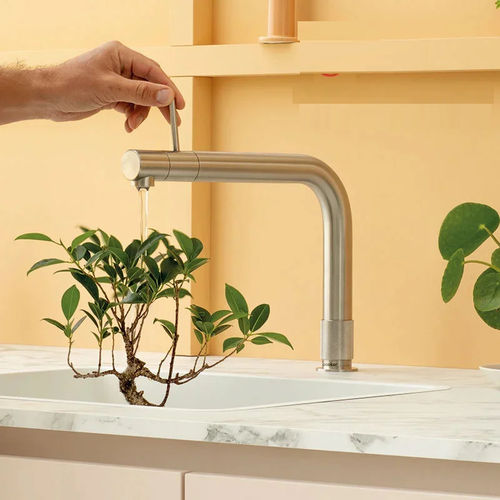 Однорычажный смеситель с кипящей водой - Front - Quooker Deutschland GmbH - настольный / из нержавеющей стали / для кухни