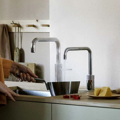 Однорычажный смеситель с кипящей водой - NORDIC TWINTAPS - Quooker Deutschland GmbH - настольный / из хромированного металла / из нержавеющей стали