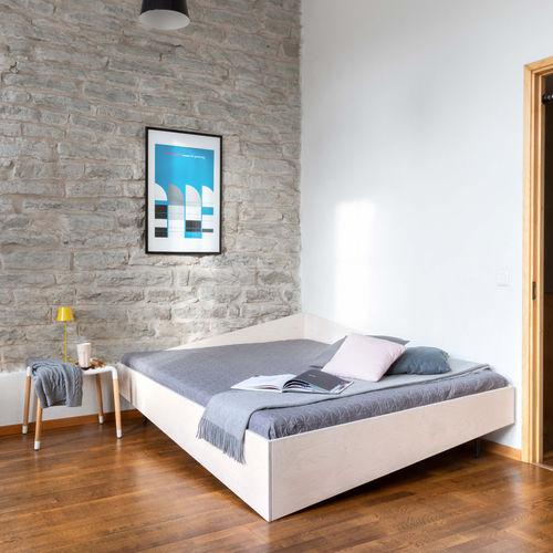Двуспальная кровать - CORNERBED - Radis Furniture - современная / угловая / из фанеры