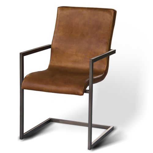 Cтул винтаж - STRAIGHT INDUCHAIR - Ecomatrix SRL - для интерьера / из кожи / с основанием из стали