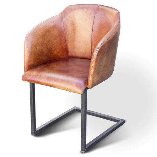 Современный cтул - SHELL INDUCHAIR - Ecomatrix SRL - для интерьера / из кожи / с основанием из стали