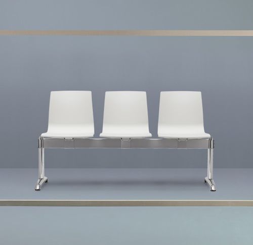 Сидения на опоре из стали - Alice - SCAB GIARDINO SPA - из полированного алюминия / из технополимера / 3 места