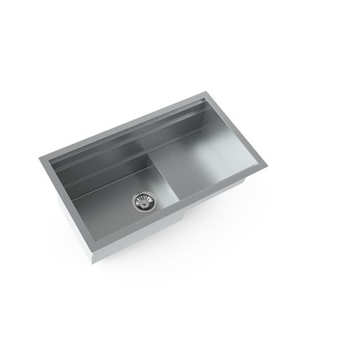 Кухонная раковина 1 чаша - NEWORK L800 P - STEEL TIME SRL - с сушкой / из нержавеющей стали / встраиваемая сверху