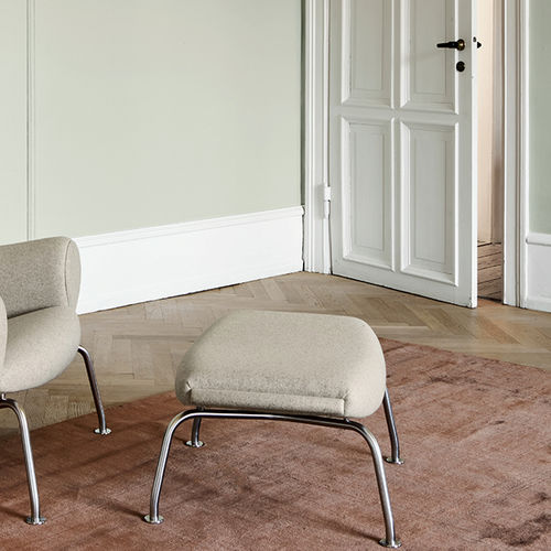 Подставка для ног скандинавский дизайн - WEGNER OX - Fredericia Furniture - из ткани / из кожи / из нержавеющей стали