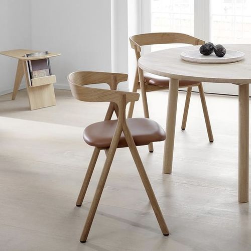 Современный cтул для столовых - YKSI - Fredericia Furniture - для интерьера / из кожи / из дуба