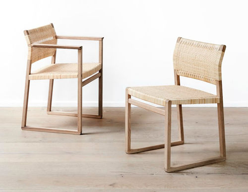 Современный cтул - BM61 - Fredericia Furniture - для интерьера / из льна / из ивы