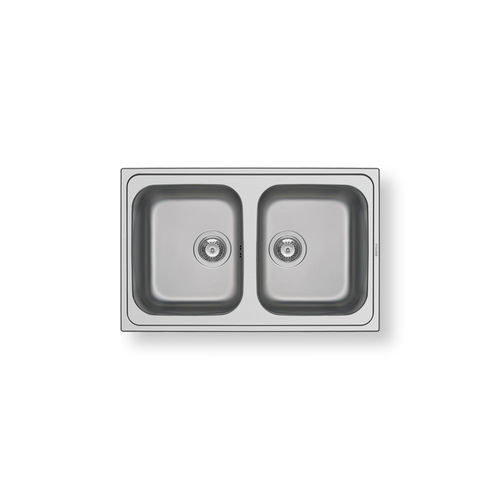 Кухонная раковина 2 чаши - ATHENA 2B - PYRAMIS Deutschland GmbH - без сушки / из нержавеющей стали / встраиваемая сверху