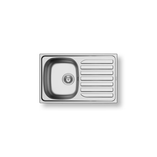 Кухонная раковина 1 чаша - CRETA 1B 1D FLAT - PYRAMIS Deutschland GmbH - с сушкой / из нержавеющей стали / встраиваемая сверху