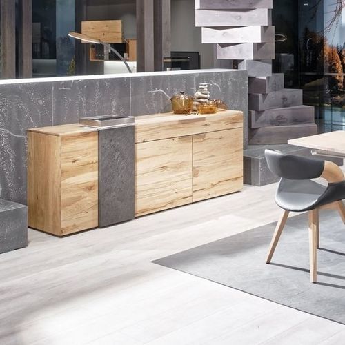 Современный буфет - V-Alpin - Voglauer Möbelwerk Gschwandtner & Zwilling GmbH & Co. KG - из дуба / из камня / с выдвижными ящиками