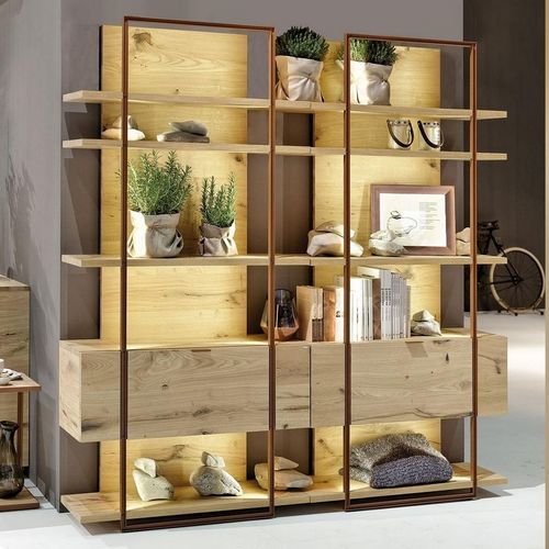 Современный стеллаж - V-Cube - Voglauer Möbelwerk Gschwandtner & Zwilling GmbH & Co. KG - из дуба / для гостиной / со встроенным ящиком