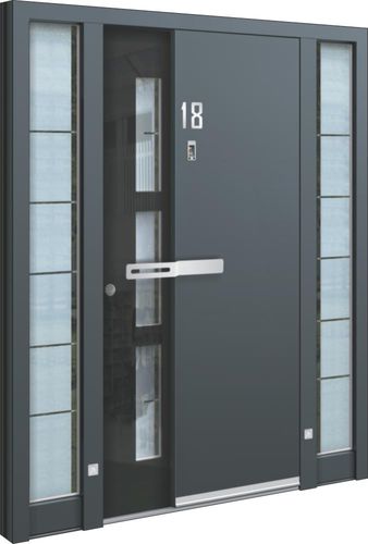 Входная дверь - AA 225 - INOTHERM - из стекла / из алюминия / из нержавеющей стали