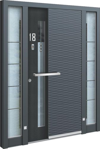 Входная дверь - AA 227 - INOTHERM - из стекла / из нержавеющей стали / створчатая