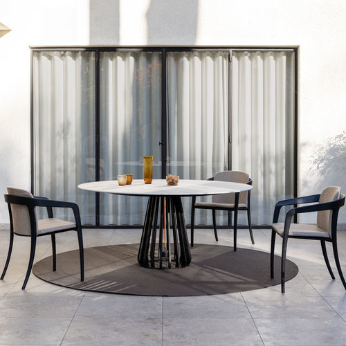 Современный обеденный стол - FURNIZ   - Royal Botania - из Solid Surface / с основанием из металла / прямоугольный