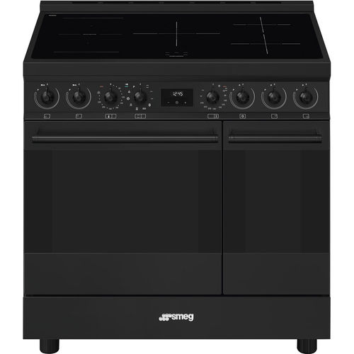Индукционная кухонная плита - C92IPN2 - SMEG - 5 конфорок / 2 духовки / самоочищающаяся