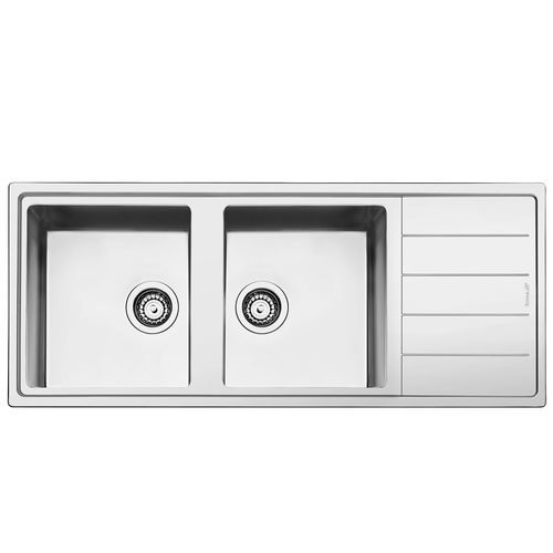 Кухонная раковина 2 чаши - LDR116SA - SMEG - с сушкой / из нержавеющей стали 304 / встраиваемая сверху