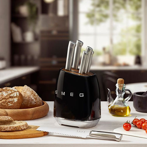 Нож для хлеба с металлической ручкой - KBSF02BL - SMEG - с металлическим лезвием