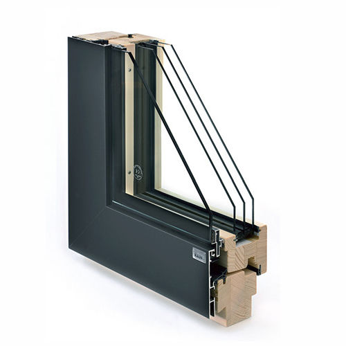 Окно из дерева - TRI-STAR F - Rauh SR Fensterbau - из алюминия / распашное / с четверным остеклением