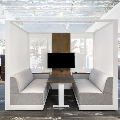 Акустическая рабочий стол POD - CLUBHOUSE - Allsteel - из стекла / для открытого пространства