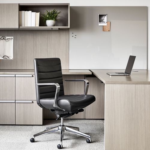 Современное директорское кресло - AVOCA - Allsteel - из кожи / из металла / с высокой спинкой