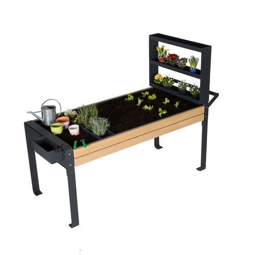 Кадка для садовых растений из дерева - JARDINS 6500 - GUYON - из матового алюминия / прямоугольная / в высоту