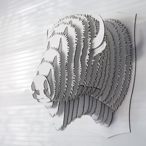 Скульптура из картона - BILLY BISON HEAD  - cardboard safari - настенная