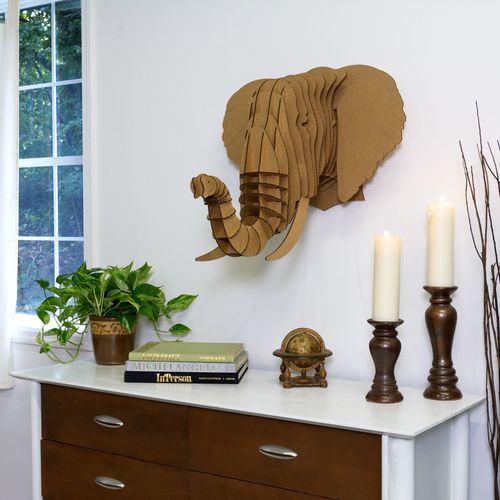Скульптура из картона - EYAN ELEPHANT HEAD - cardboard safari - настенная