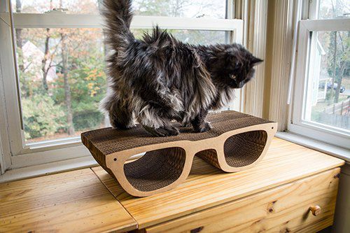 Скульптура из картона - HIP GLASSES CAT SCRATCHER - cardboard safari