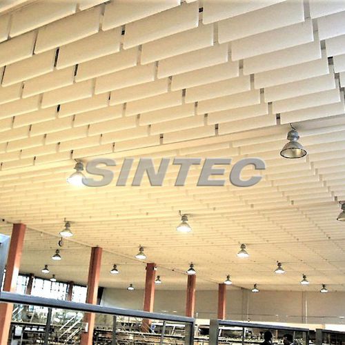 Акустический баффл из металла - ABSORBENT - SINTEC INSONORIZACIÓN - подвесной / прямоугольный