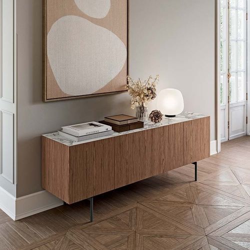 Современный буфет - BLOOM - Quadrifoglio Sistemi d'Arredo - дерево / из керамогранита / на заказ