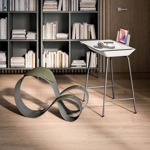 Современный журнальный столик - FLIPPER - Quadrifoglio Sistemi d'Arredo - из меламина / с основанием из металла / прямоугольный