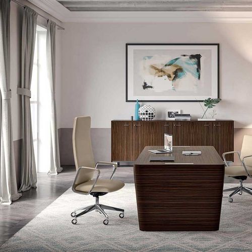 Современное директорское кресло - DIRECTA    - Quadrifoglio Sistemi d'Arredo - из кожи / из ткани / из бука