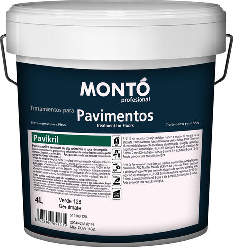Защитная краска - PAVIKRIL - PINTURAS MONTO - для интерьера / для наружного применения / для спортивной площадки