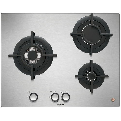 Газовая варочная панель - DPE7549XF - DE DIETRICH ELECTROMENAGER - 3 конфорки / встраиваемая / с поворотными регуляторами