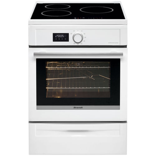 Индукционная кухонная плита - BCI6653W - Brandt - 3 конфорки / 1 духовка / с пиролитической очисткой