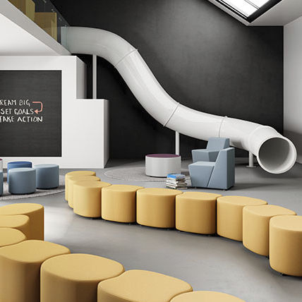 Современный пуф - VIBE - Office Furniture Group - из фанеры / из пенополиуретана / квадратный