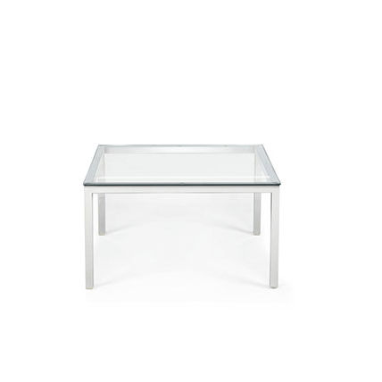 Современный журнальный столик - INFINITY - Office Furniture Group - из стекла / с основанием из металла / квадратный