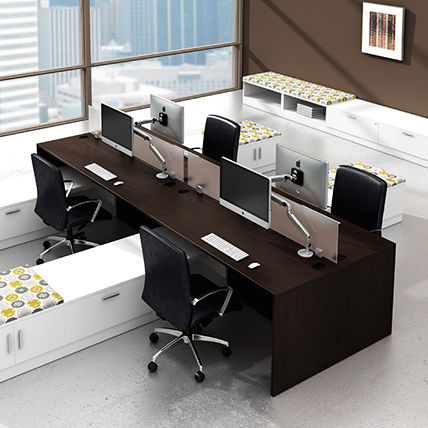 Рабочий стол для офисов открытого типа - MODERN - Office Furniture Group - современный / из ламината / угловой