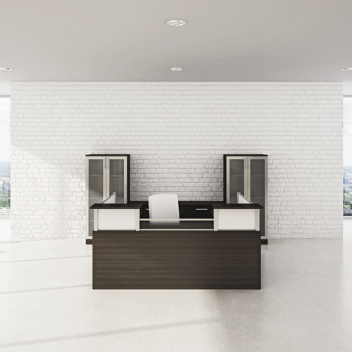 Угловая административная стойка - MODERN + PANELX - Office Furniture Group - модульная / из стекла / из ламината