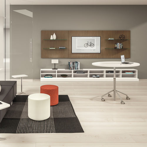 Настенный стеллаж - STOW™ - KIMBALL Office - современный / из дерева / из стекла