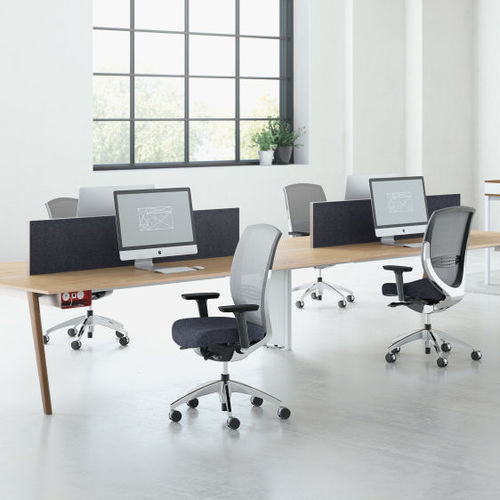 Самонесущая отделительная перегородка для офиса - KORE® - KIMBALL Office - из металла / защитная / серая