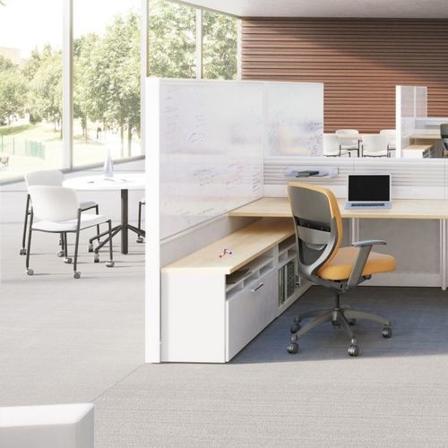 Отделительная перегородка для офиса для рабочего стола - XSITE® - KIMBALL Office - напольная / самонесущая / модульная