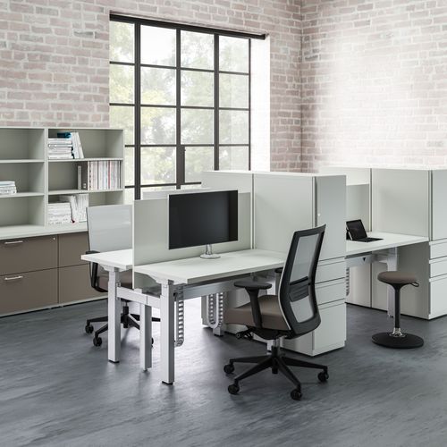 Тумба под письменный стол из дерева - ALLOY® - KIMBALL Office - из металла / с 1-им выдвижным ящиком / с 2 выдвижными ящиками