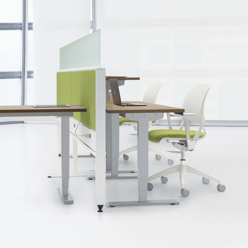 Отделительная перегородка для офиса для рабочего стола - INTELLI BEAM™ - GLOBAL totaloffice - из стекла / модульная