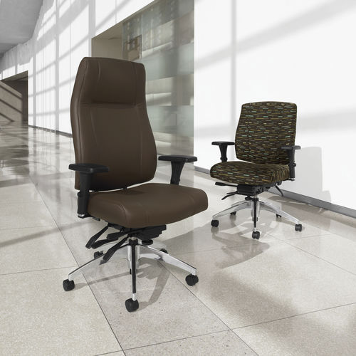 Современное директорское кресло - TRIUMPH® - GLOBAL totaloffice - из кожи / из ткани / из полированного алюминия
