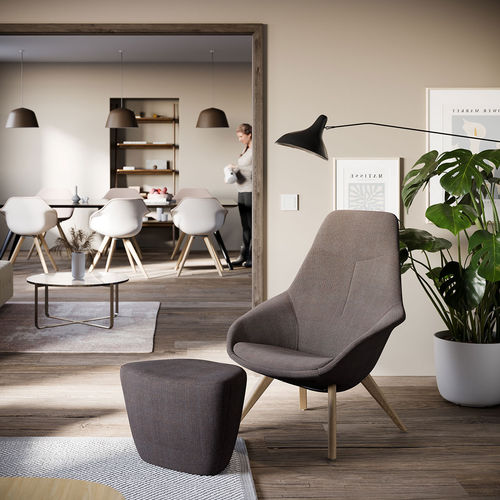 Современное кресло - 322 YONDA LOUNGE - Wilkhahn - из ткани / из кожи / из переработанного материала