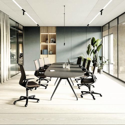 Современный стол для конференций - 636 VERSA - Wilkhahn - из дерева / с основанием из алюминия / прямоугольный